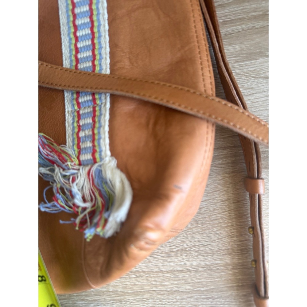 Madewell Small Transport Tote Leather Crossbody Bag Woven Tassel English Saddle - Picture 11 of 16